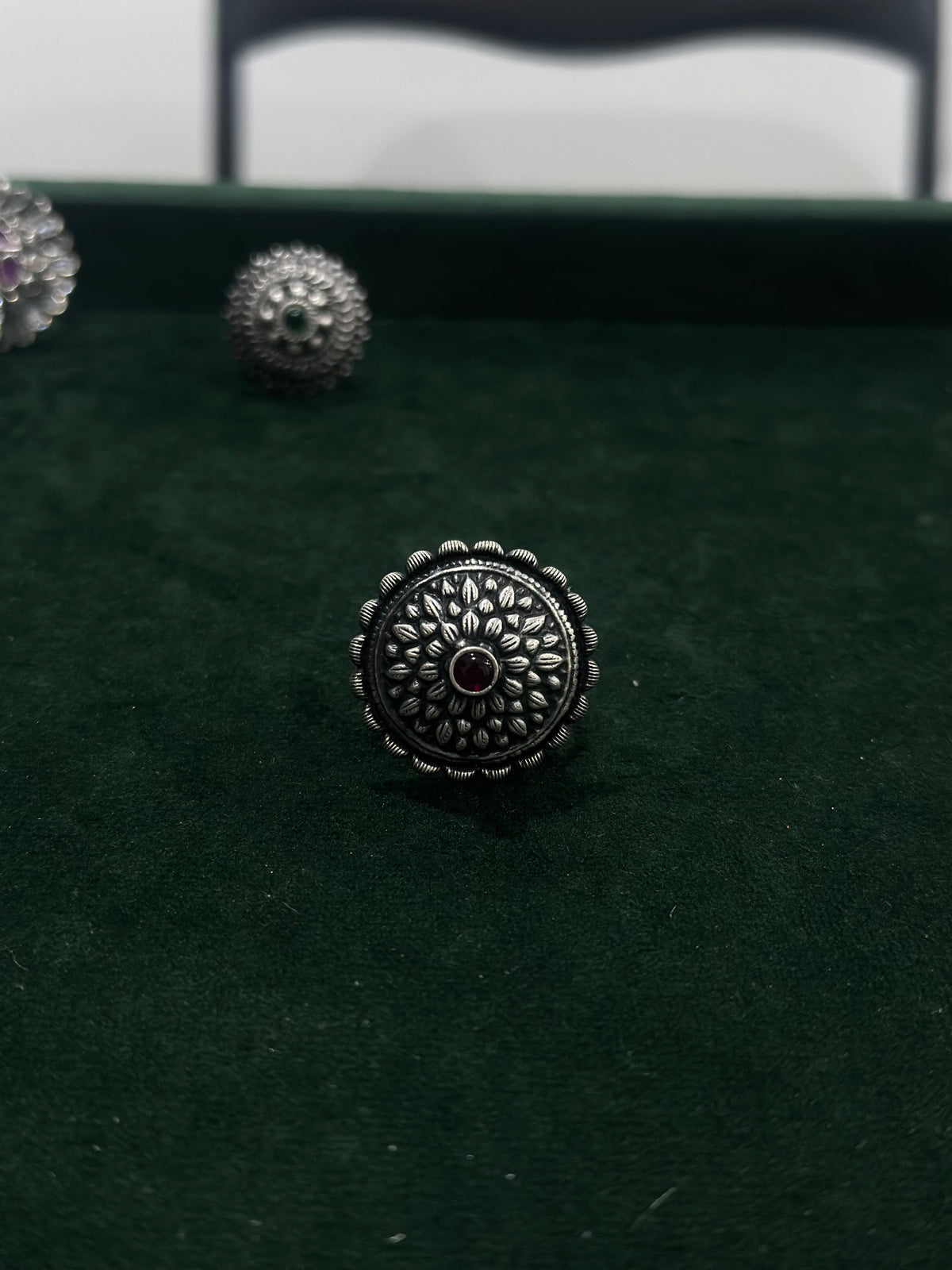 Pure Silver Oxidised Women Ring WR0115
