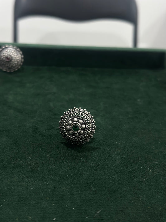 Pure Silver Oxidised Women Ring WR0116