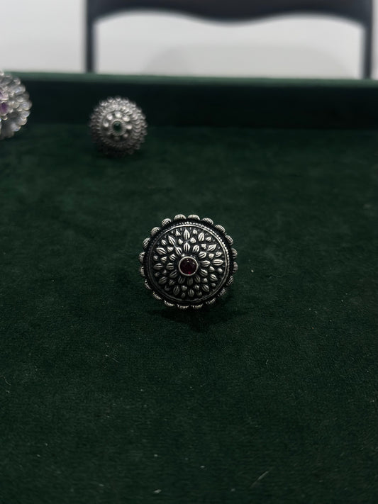 Pure Silver Oxidised Women Ring WR0115