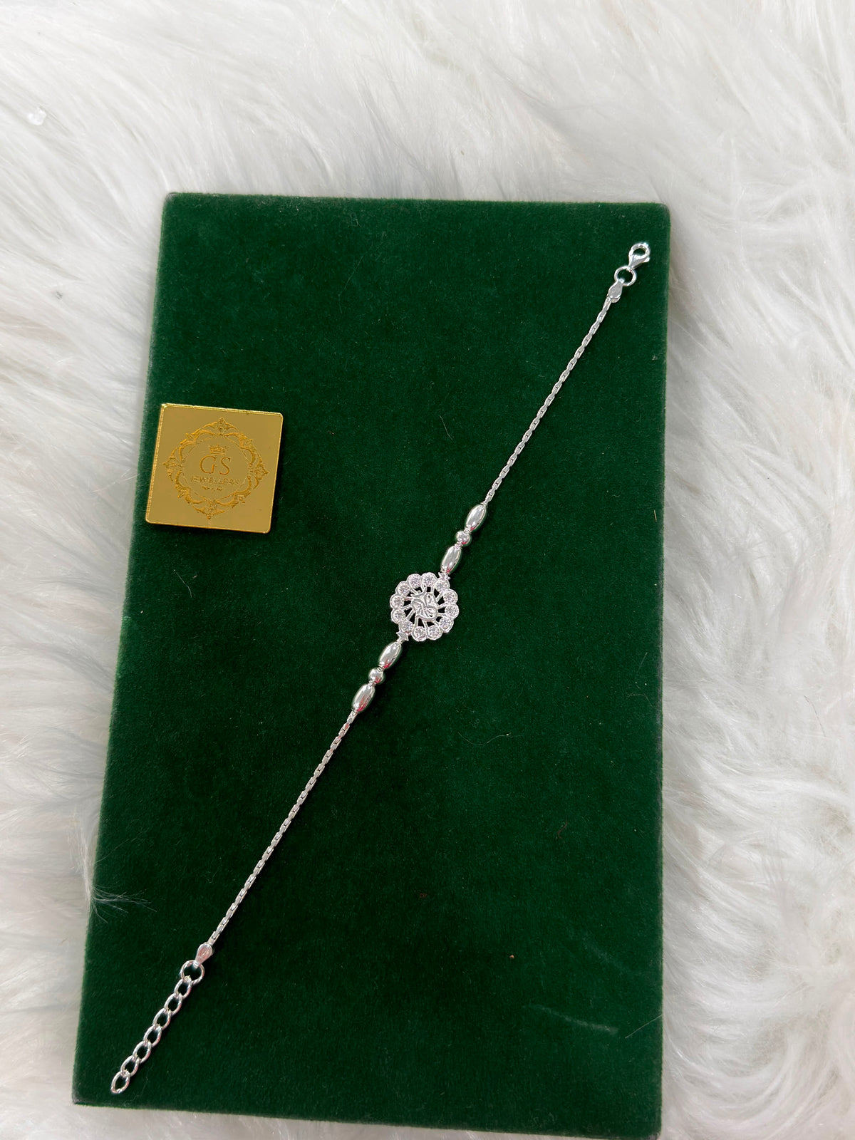 Pure silver chain style Rakhi Cr002 