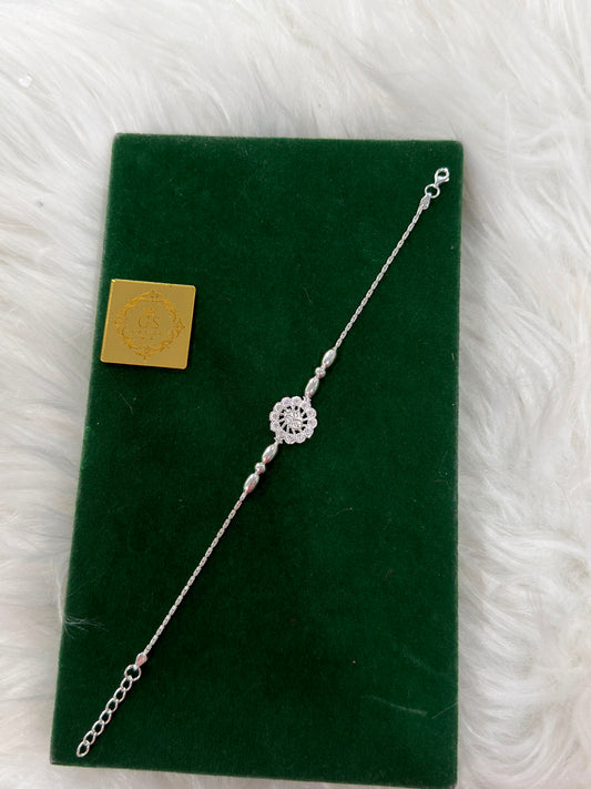 Pure silver chain style Rakhi Cr002 
