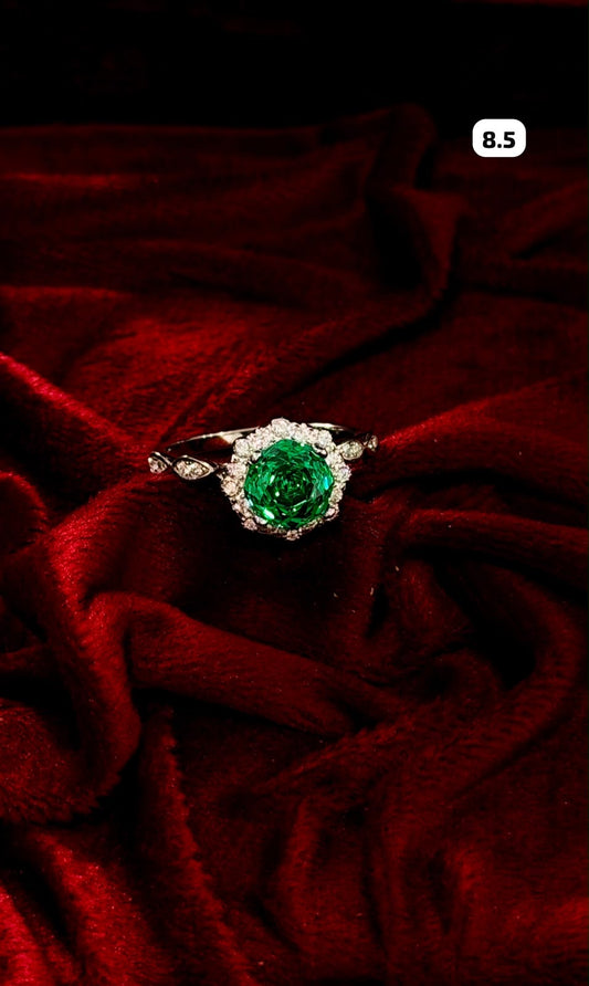 Pure Silver Women Ring flower cut WR0109