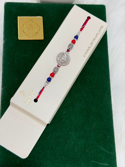 Pure silver Thread Rakhi Khanda TR004