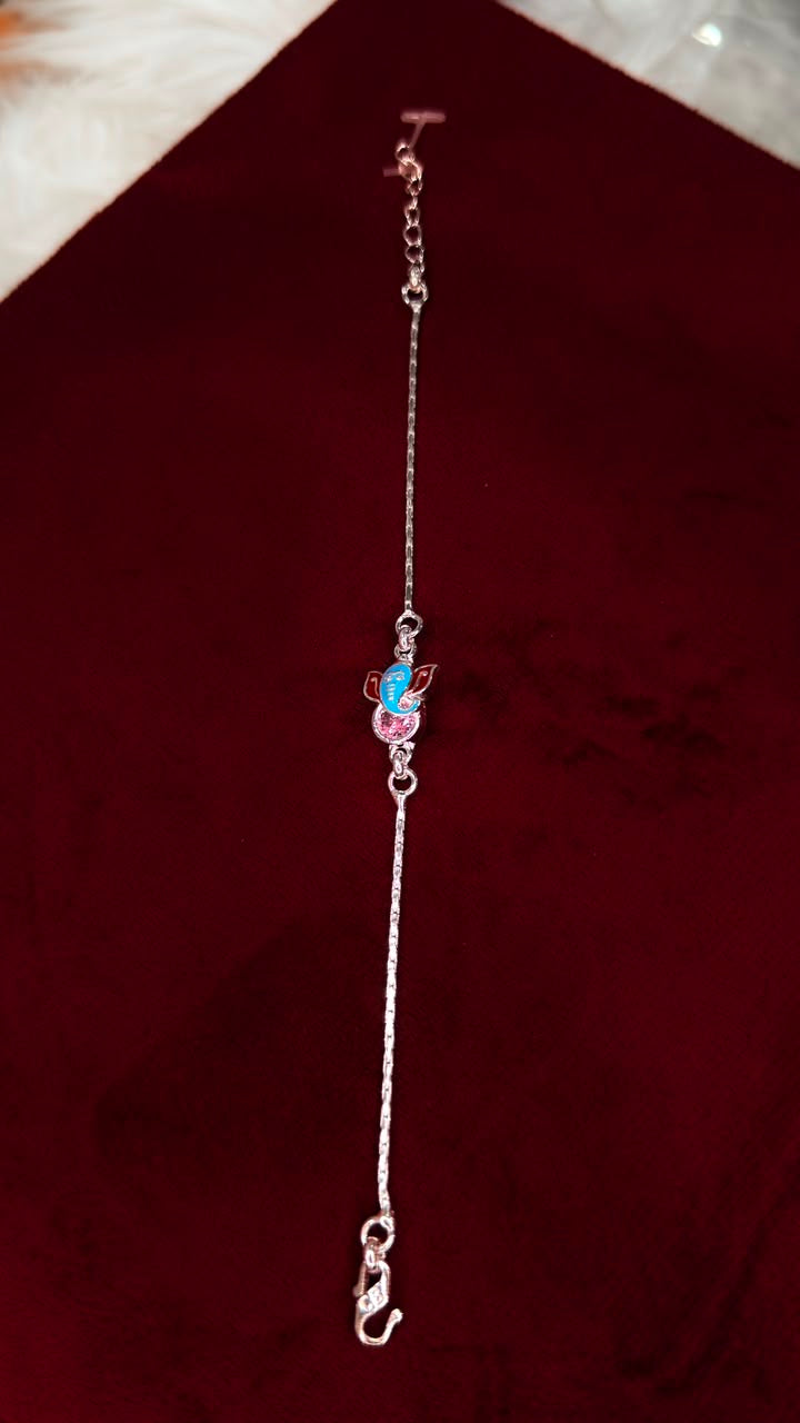 Pure silver chain style Rakhi CR004