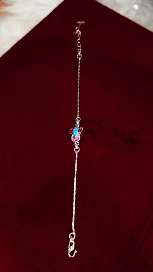 Pure silver chain style Rakhi CR004