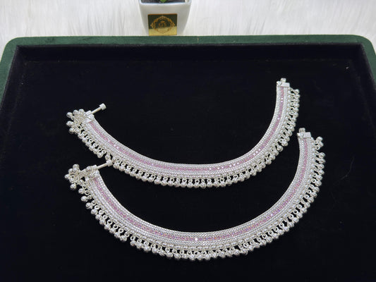 PURE SILVER HEAVY BRIDAL ANKLETS SJ0016