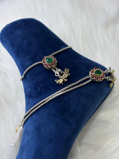 PURE ANTIQUE SILVER ANKLETS SJ0019