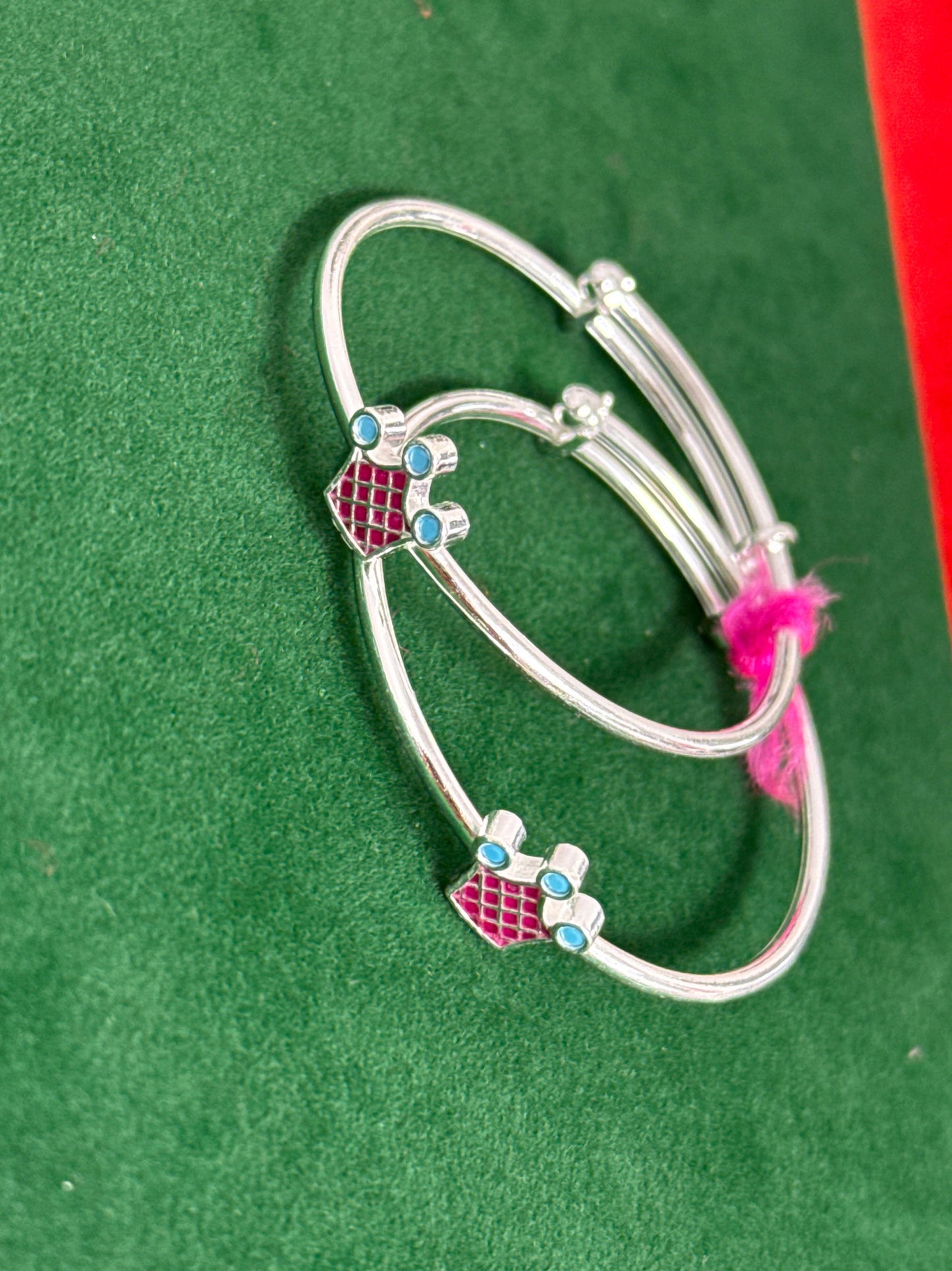 PURE SILVER NEWBORN BABY KANGANS BK005