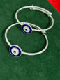 PURE SILVER EVIL EYE ADJUSTABLE KANGANS FOR BABIES BK0014