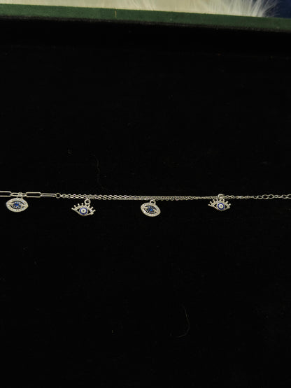PURE SILVER EVILEYES SINGLE ANKLET SJ0023
