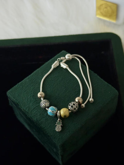 REAL SILVER CHARM CHAIN BRACALET FOR WOMEN WB0043