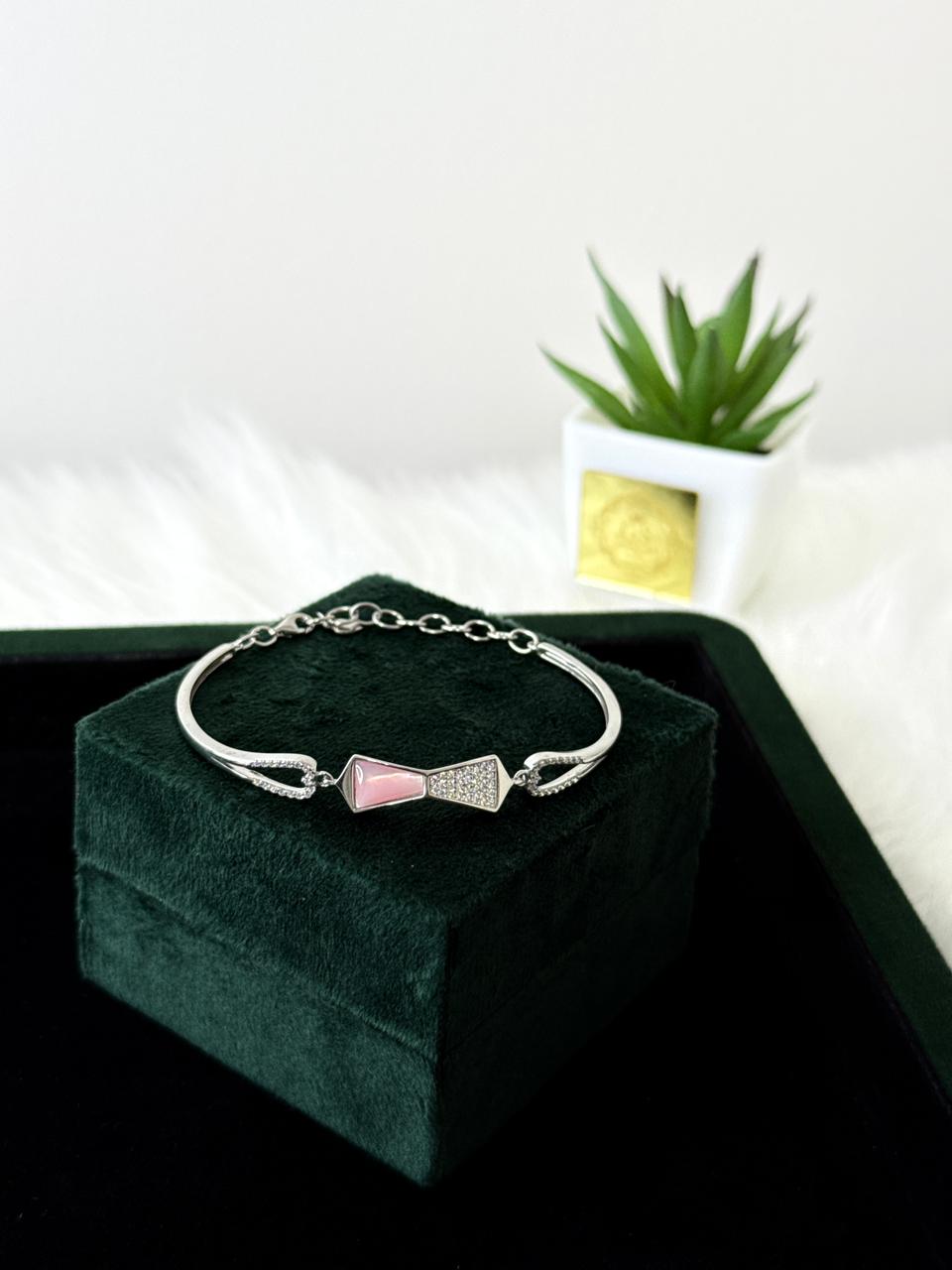 Real Silver Bangle style Chain bracelet WB0042