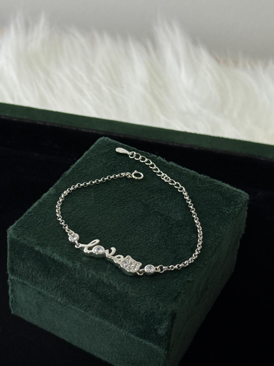 REAL SILVER LOVE ENGRAVED WOEMN BRACELET WB0037