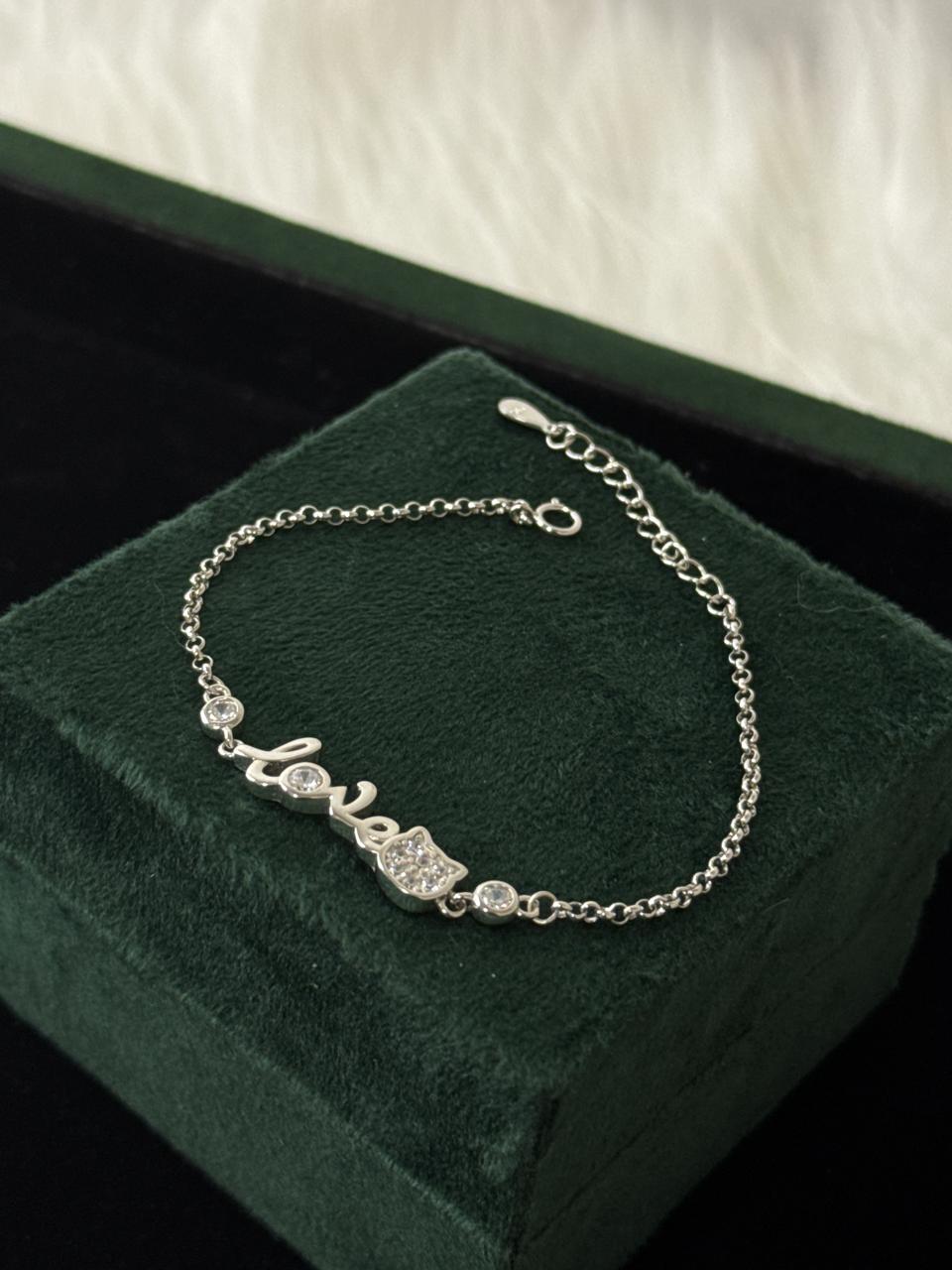 REAL SILVER LOVE ENGRAVED WOEMN BRACELET WB0037