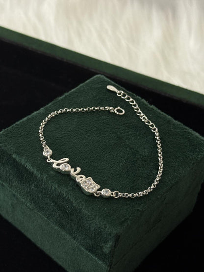 REAL SILVER LOVE ENGRAVED WOEMN BRACELET WB0037