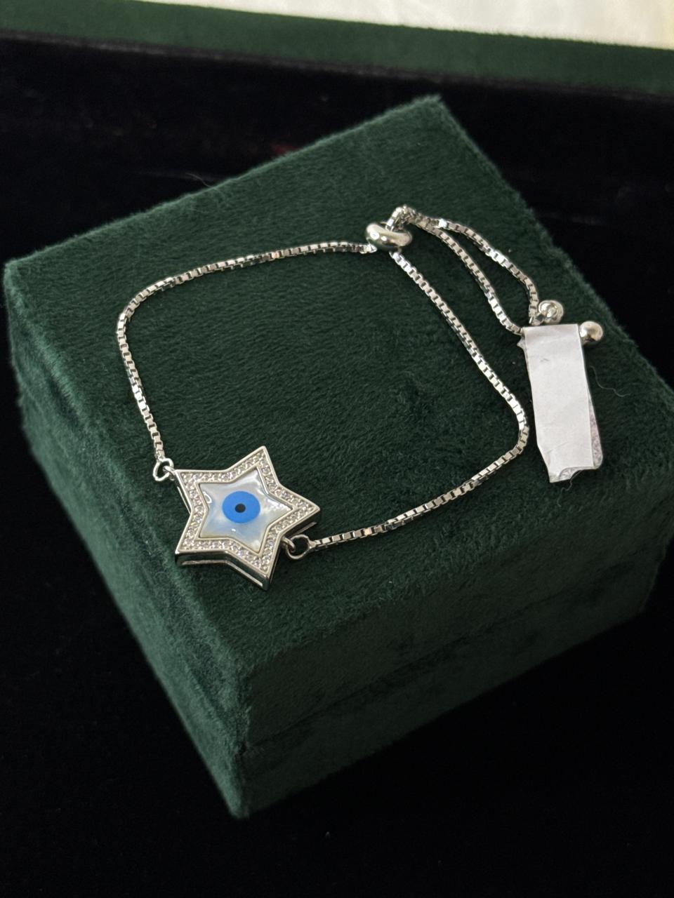 REAL SILVER EVIL EYE STAR WOMEN BRACELET WB0033