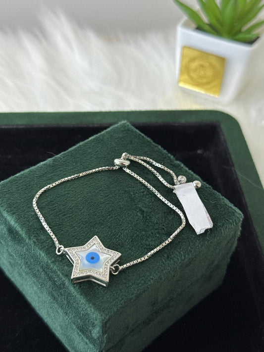 REAL SILVER EVIL EYE STAR WOMEN BRACELET WB0033